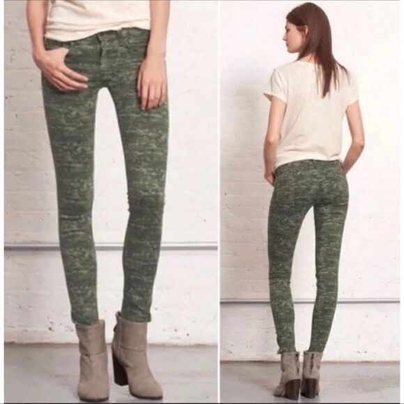 Rag & Bone Pixel Camo Green Skinny Jeans 28 - Picture 1 of 6